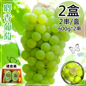 【一等鮮】韓國麝香葡萄禮盒2盒(600gx2串/盒)(免運費)