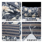 【多利寶寢具】FITNESS 精梳棉雙人四件式兩用被床包組-花語情嵐-藍灰, , large
