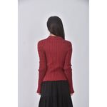 (S) niceioi質感V領紅色長袖上衣二手衣, , large