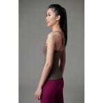 YOGA FLOW Barbie Tank - 細肩帶側邊簍空長版上衣 - 亞麻棕 Bistre, , large