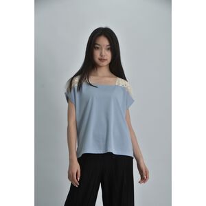 (S) blue ribbon韓牌無袖氣質藍色上衣二手衣