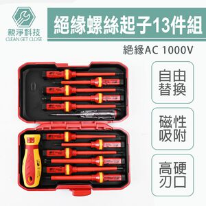 台灣現貨！絕緣螺絲起子13件組 VDE 替換式 測電筆 電器安全認證 1000V 換頭起子組 IEC60900
