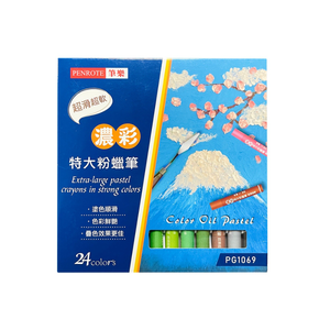 【PENROTE 筆樂】24色濃彩特大粉蠟筆