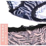 【K's凱恩絲】夏日清涼爽網紗斑馬紋三角專利有氧蠶絲內褲-藍色, , large
