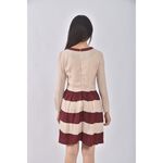 (S) v m luxury fashion棉質撞色杏色洋裝二手衣, , large
