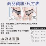 【K's凱恩絲】夏日清涼爽網紗斑馬紋三角專利有氧蠶絲內褲-藍色, , large