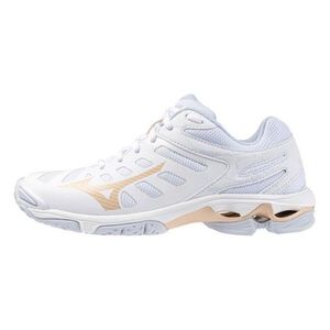 Mizuno Wave Voltage 女 排球鞋 運動 比賽 訓練 緩震 耐磨 美津濃 白杏 [V1GC216000]