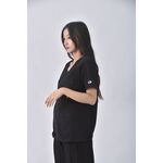 (S) champion質感棉質純棉黑色短袖上衣二手衣, , large