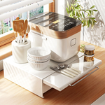 【AOTTO】無印風雙抽拉廚房桌上收納架(KC-010), , large