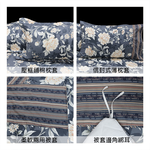 【多利寶寢具】FITNESS 精梳棉雙人特大七件式床罩組-花語情嵐-藍灰, , large