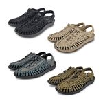 DIADORA迪亞多那 水陸兩用編織涼鞋 男鞋 簡約 時尚 束扣 彈性 輕量 吸震 耐磨 防滑 黑 沙色 灰藍 軍綠, , large