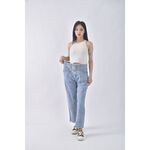 (XL) 7 star韓牌高腰丹寧牛仔棉質高腰藍色長褲二手衣, , large