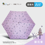 [ Twin Dragon]Nordic Ultra-Light Real Carbon Fiber 3-Fold Umbrella – UV Protection & Rain Umbrella (B8034B) – Wisteria Purple, , large