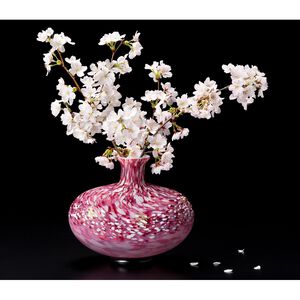 日本津輕 手工櫻花花瓶 弘前櫻花器 花瓶 金益合玻璃器皿