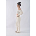 (M) 高腰直筒白色長褲二手衣, , large