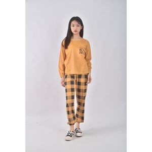 (S) leisure wear格紋黃色套裝二手衣