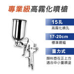 專業型15孔重力式氣動噴漆槍 附漆杯400cc W-71G W71G 孔徑1.5mm 霧化綿密 油漆噴槍, , large