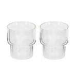 S/2 BOROSILICATE DOUBLE WALL GLASS, , large