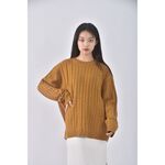 (F) jackpot韓牌質感圓領土黃色毛衣二手衣, , large