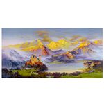 【御畫房】金山城堡 國家一級畫師手繪油畫60×120cm(VF-122), , large