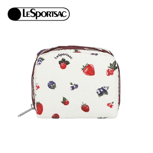 Lesportsac Square Cosmetic 方形收納化妝包 盥洗包 收納袋 送禮 禮物 推薦 女包(奶油莓果)