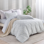 【Betrise】Rhine Lake | Environmentally friendly printing and dyeing anti-mite and antibacterial 100% combed cotton dual-purpose quilt and bed sheet set - double, , large