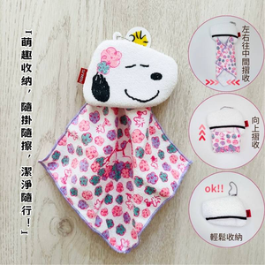 日本卡通可掛式多功能鏡面&螢幕擦拭布 (花花滿版) (附可黏魔鬼氈掛勾)[兩入組]