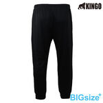 KINGO-大尺碼-鬆緊抽繩  涼感 束口褲-黑-513308, , large