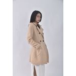 (S) 【國泰航空永續合作】mary jane質感羊毛純羊毛杏色外套二手衣, , large