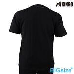 KINGO-大尺碼-男款 圓領T恤-黑-413136, , large