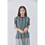 (S) bershka運動棉質條紋綠色短袖上衣二手衣, , large