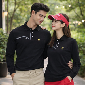 【FALALI】長袖冰感POLO衫-男(黑長03)