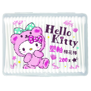 [寶富華]Hello Kitty塑軸棉花棒200支(盒裝)