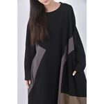 (2XL) 拼接黑色洋裝二手衣, , large