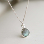 Simple Labradorite Sterling Silver Necklace, , large