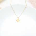 【Angel & Me】鍛敲 十字架 (小) s925 純銀 厚鍍 24k 純金 項鍊, , large