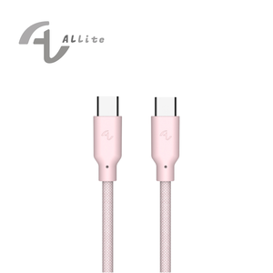 [萬摩科技]Allite Easy Cable 磁吸收納編織快充線（USB-C to USB-C）寶寶粉