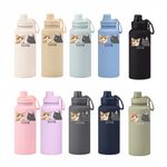 【吾家有貓】吾家有貓運動水壺陶瓷款 1000ML-淡粉, , large