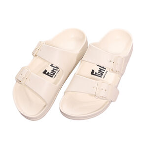 輕量雙排扣室外拖鞋-白24