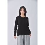 (M) c side韓牌質感中性寬鬆木耳邊黑色長袖上衣二手衣, , large