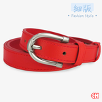 【CH-BELT 銓丞皮帶】熱情火紅 細版曲線 流行女生腰帶皮帶(紅), , large
