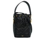 FENDI MON TRESOR FF 浮雕小牛皮二用迷你水桶包/黑色, , large