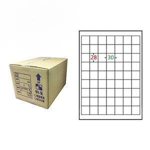 【鶴屋】A4電腦標籤 28x30mm 直角 63格 1000張入 / 箱(L2830 LX)