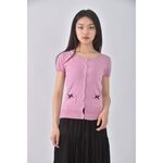 (S) barbie質感圓領粉色外套二手衣, , large