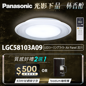 Panasonic International Brand 5-7 ping 47.8W Air Panel Light Guide Plate Series LED Dimming and Color Adjustable Remote Control Ceiling Lamp (LGC58103A09 Rukawa)