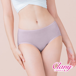 【Clany可蘭霓】台灣製絲蛋白美膚內褲 ｜莫代爾親膚透氣低敏・中腰女內褲 M&ndash;XL  迷迭紫 2152-91, , large