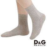 【D&G】直條暗紋3/4女襪<紅磚>D385 襪子 短襪, , large