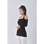 (S) 【安于晴Charlene私服】m wo質感掛脖黑色長袖上衣二手衣, , large