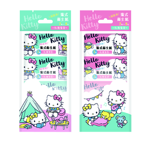 [寶富華]Hello Kitty超迷你濕式衛生紙7抽×8包(玫瑰花香)可安心丟馬桶!