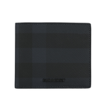 BURBERRY 經典格紋帆布對開8卡短夾/海軍藍, , large
